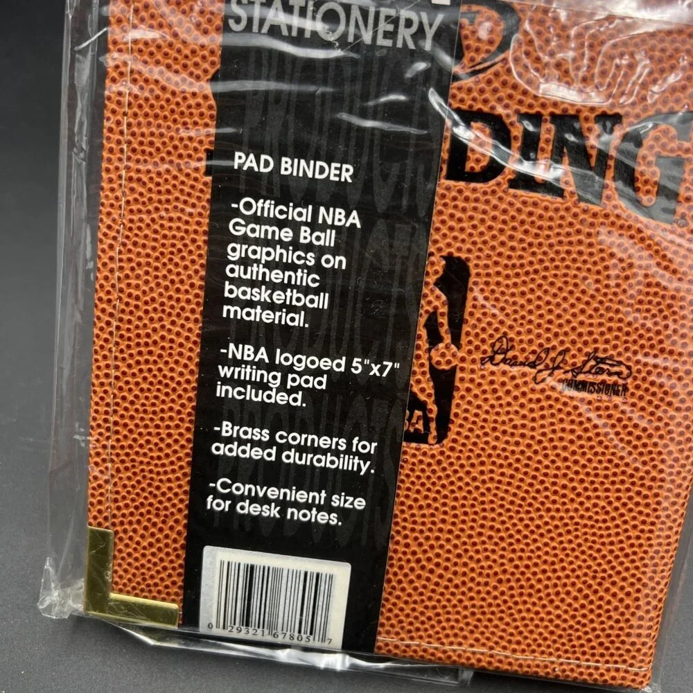 Vtg OFFICIAL NBA Stationery 5 x 7” Note Pad Binder Spalding NOS David J Stern